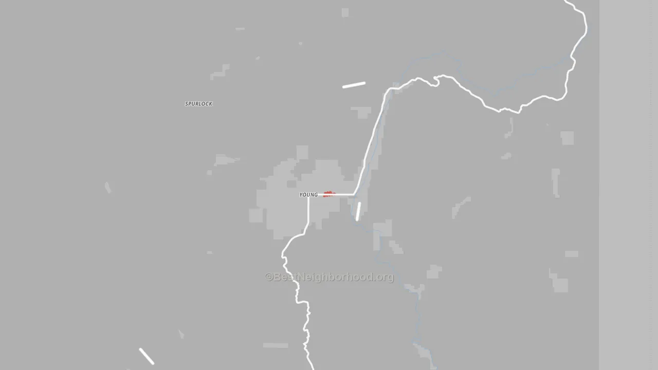 Walk Grade map of 85554, AZ, walkable areas in green and car-dependent areas in red
