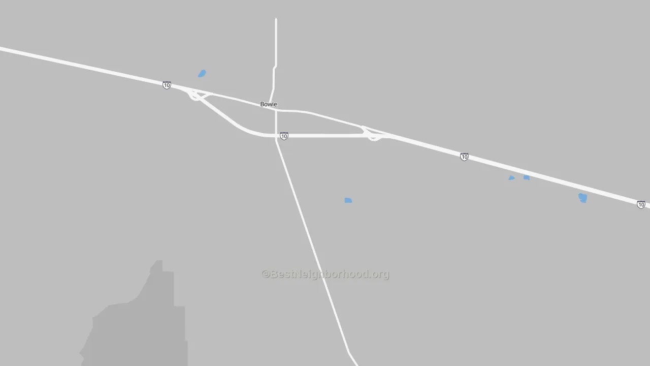 Walk Grade map of 85605, AZ, walkable areas in green and car-dependent areas in red