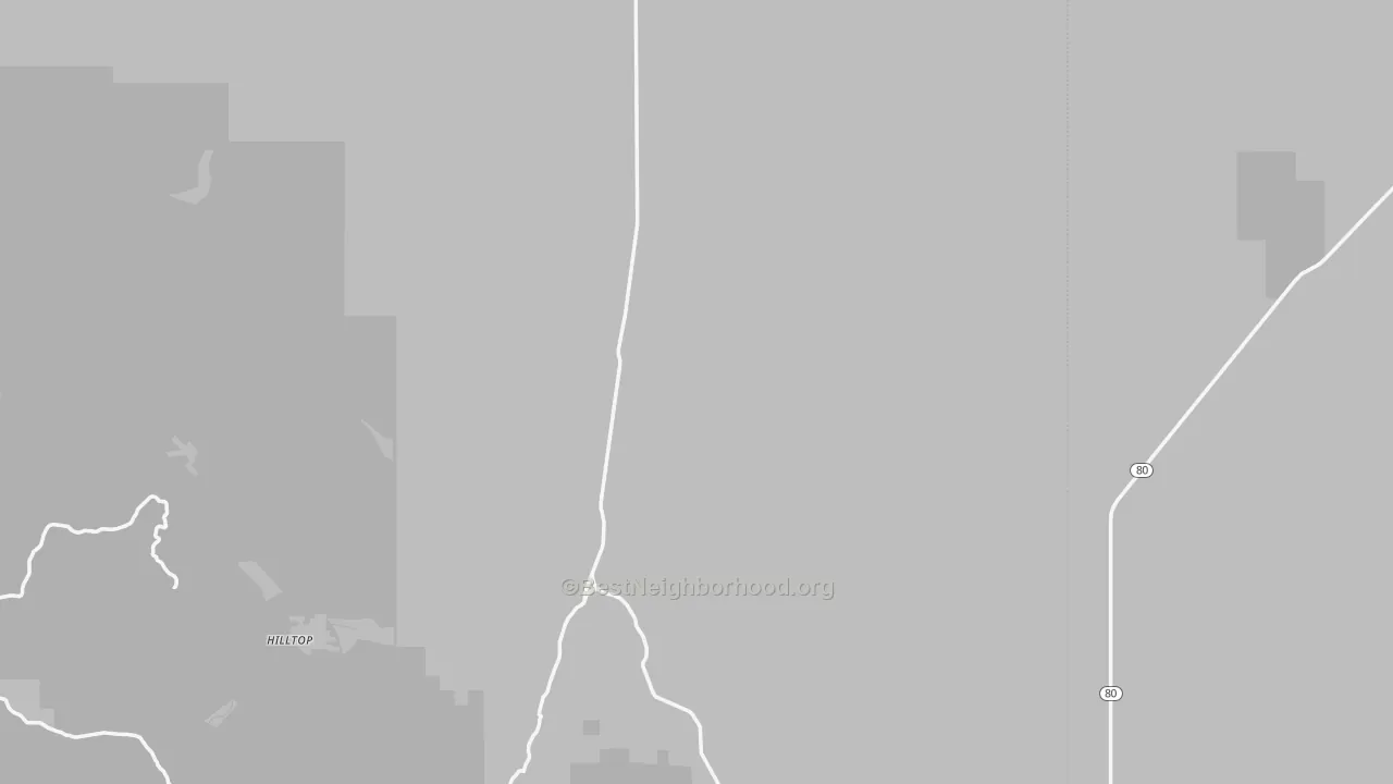 Walk Grade map of 85632, AZ, walkable areas in green and car-dependent areas in red