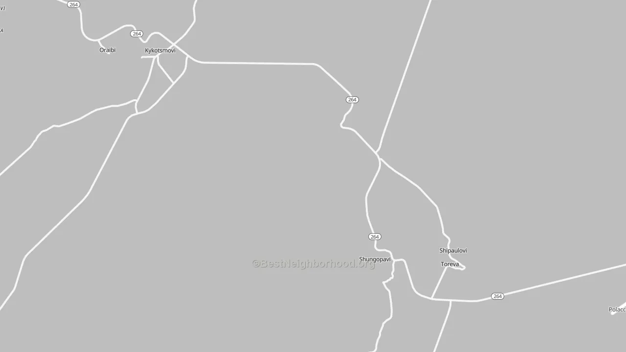 Walk Grade map of 86043, AZ, walkable areas in green and car-dependent areas in red