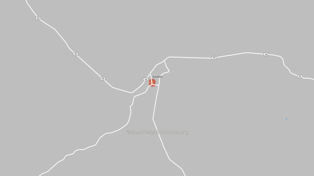 Walk Grade map of 86053, AZ, walkable areas in green and car-dependent areas in red