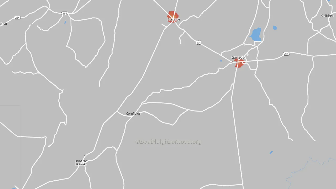 Walk Grade map of 86505, AZ, walkable areas in green and car-dependent areas in red