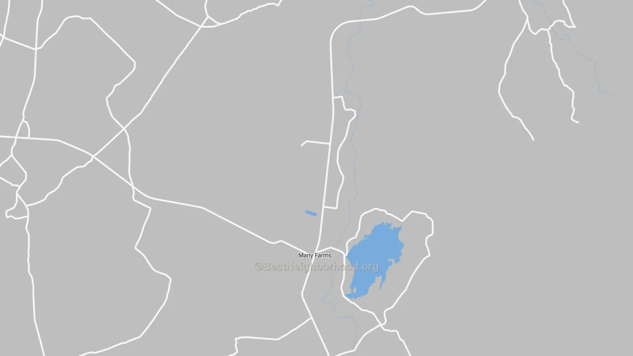 Walk Grade map of 86538, AZ, walkable areas in green and car-dependent areas in red