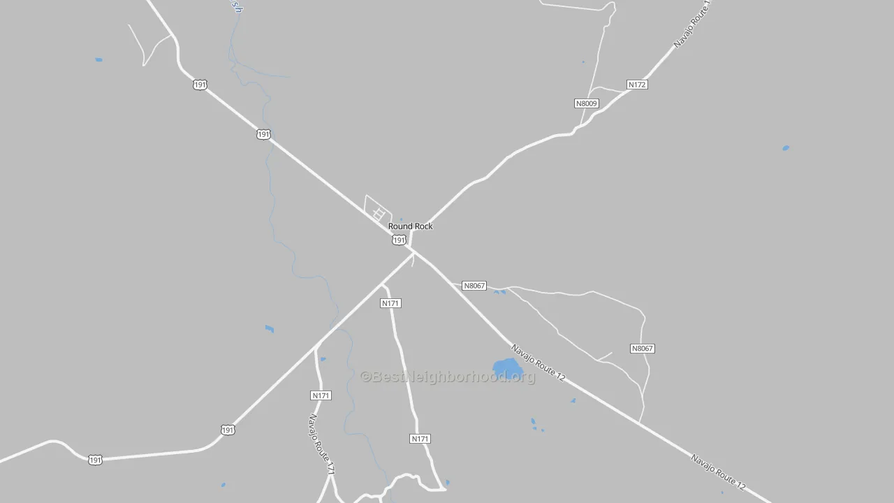 Walk Grade map of 86547, AZ, walkable areas in green and car-dependent areas in red