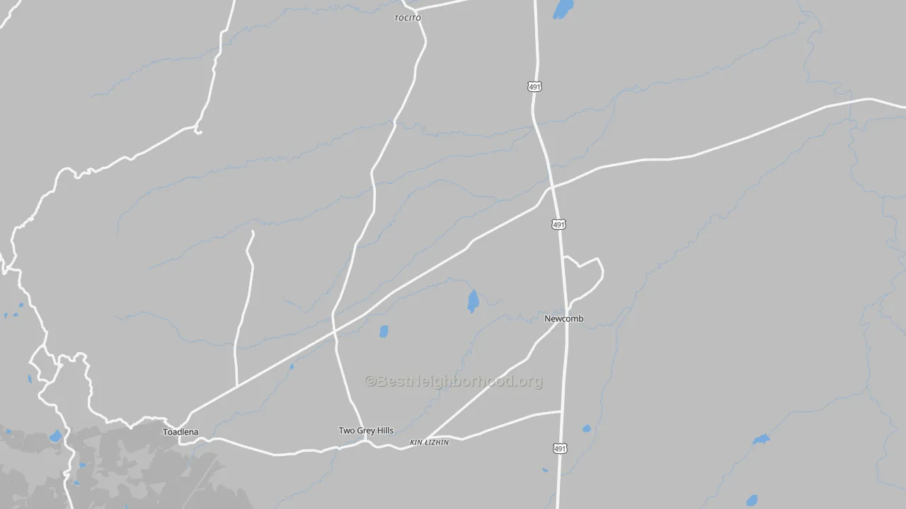 Walk Grade map of 87455, NM, walkable areas in green and car-dependent areas in red