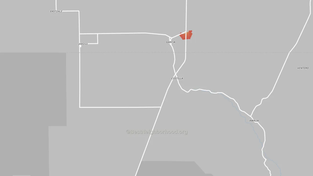 Walk Grade map of 87524, NM, walkable areas in green and car-dependent areas in red