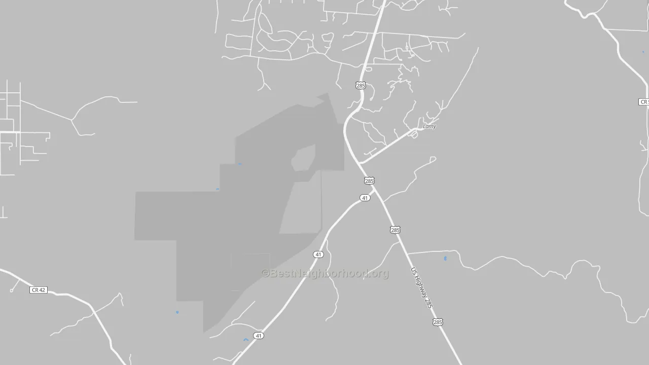 Walk Grade map of 87540, NM, walkable areas in green and car-dependent areas in red