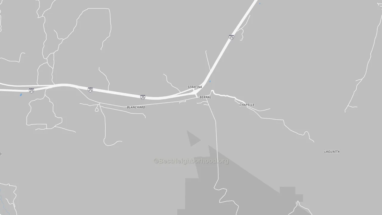 Walk Grade map of 87569, NM, walkable areas in green and car-dependent areas in red