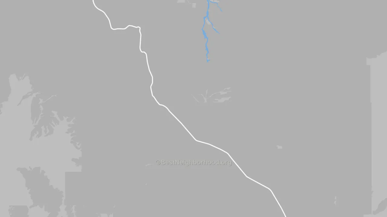 Walk Grade map of 87825, NM, walkable areas in green and car-dependent areas in red