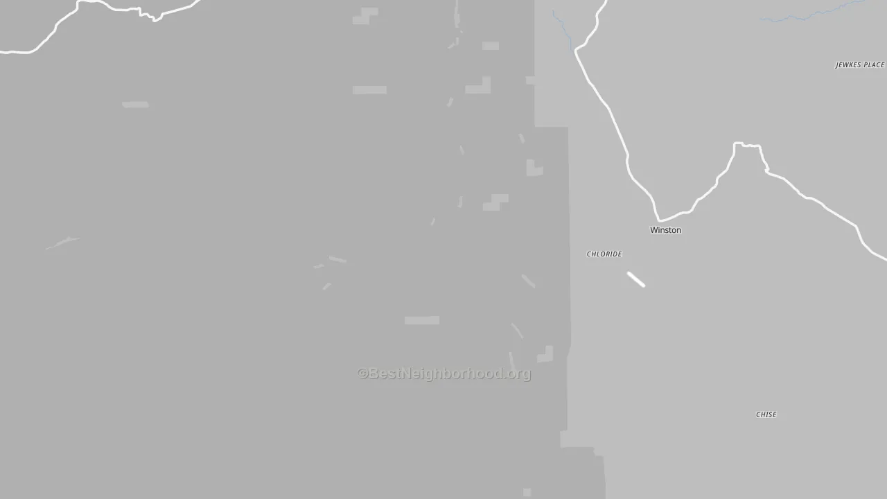 Walk Grade map of 87943, NM, walkable areas in green and car-dependent areas in red