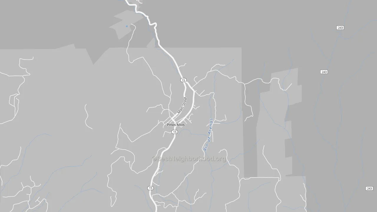 Walk Grade map of 88053, NM, walkable areas in green and car-dependent areas in red