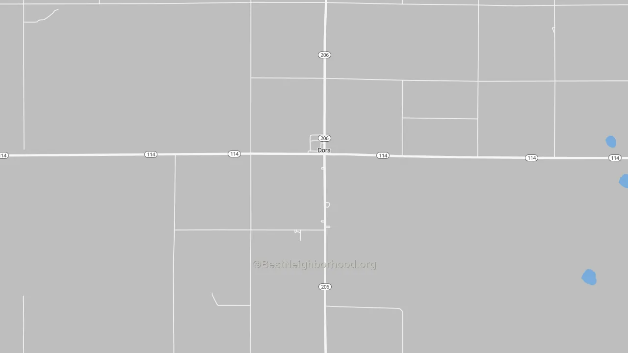 Walk Grade map of 88115, NM, walkable areas in green and car-dependent areas in red