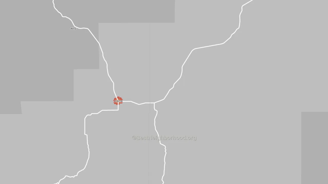 Walk Grade map of 88344, NM, walkable areas in green and car-dependent areas in red