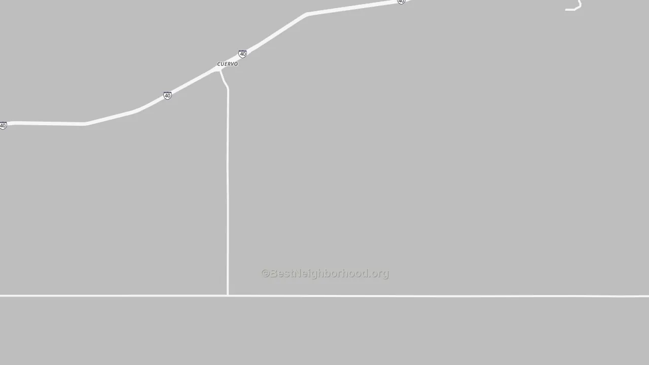 Walk Grade map of 88417, NM, walkable areas in green and car-dependent areas in red