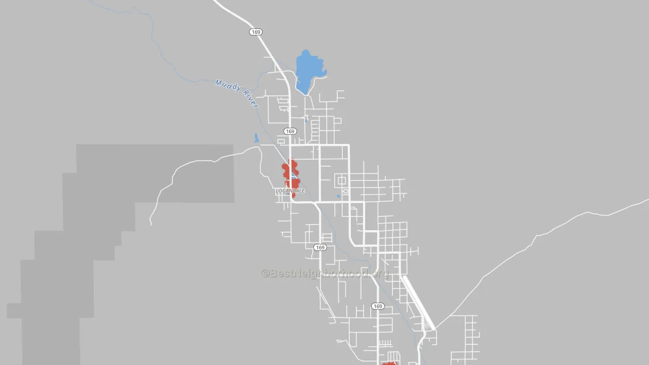 Walk Grade map of 89021, NV, walkable areas in green and car-dependent areas in red
