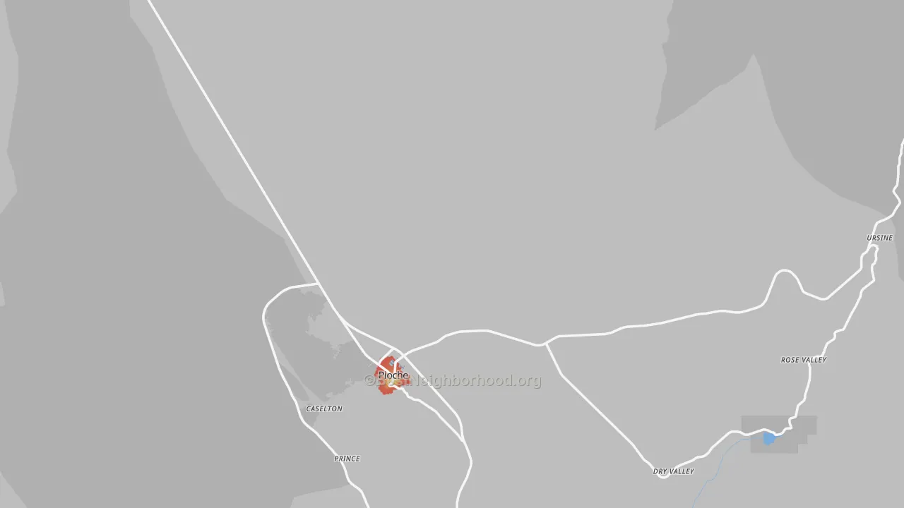 Walk Grade map of 89043, NV, walkable areas in green and car-dependent areas in red