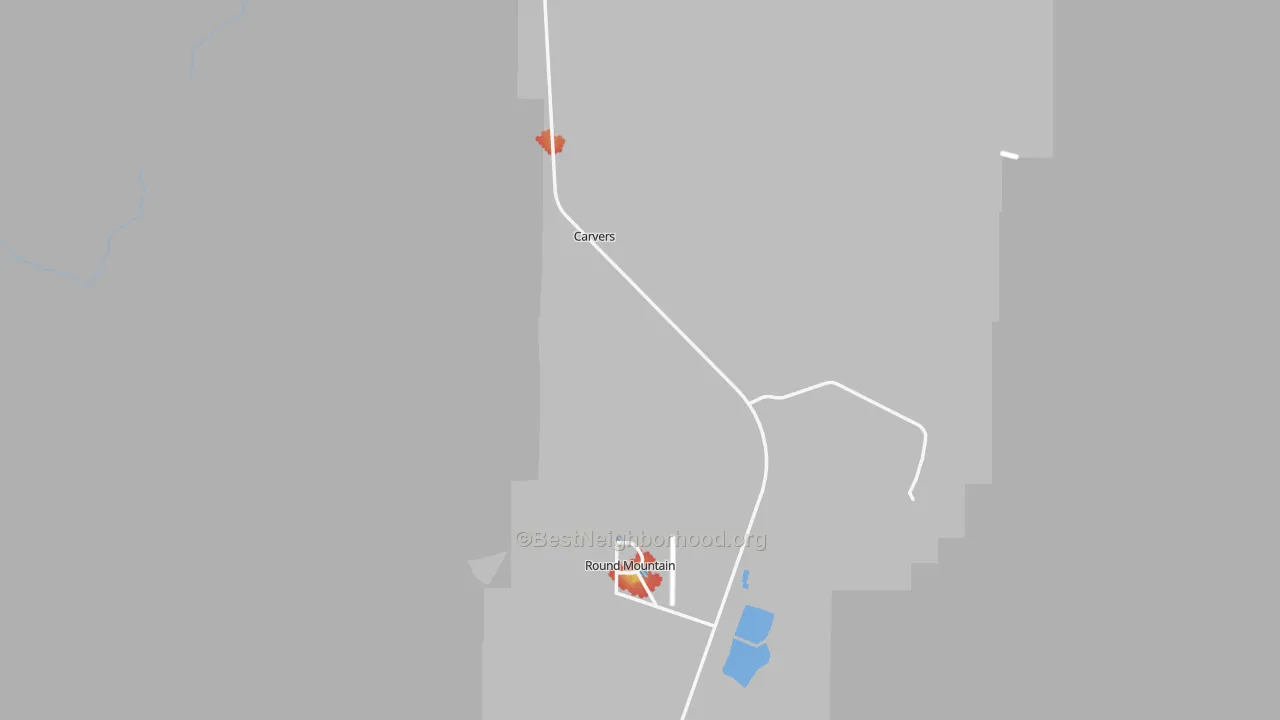 Walk Grade map of 89045, NV, walkable areas in green and car-dependent areas in red