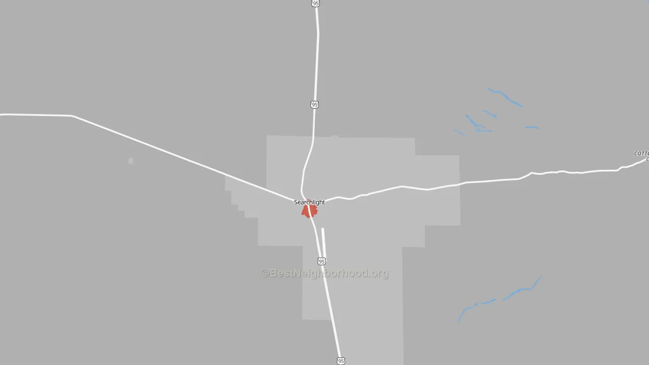 Walk Grade map of 89046, NV, walkable areas in green and car-dependent areas in red