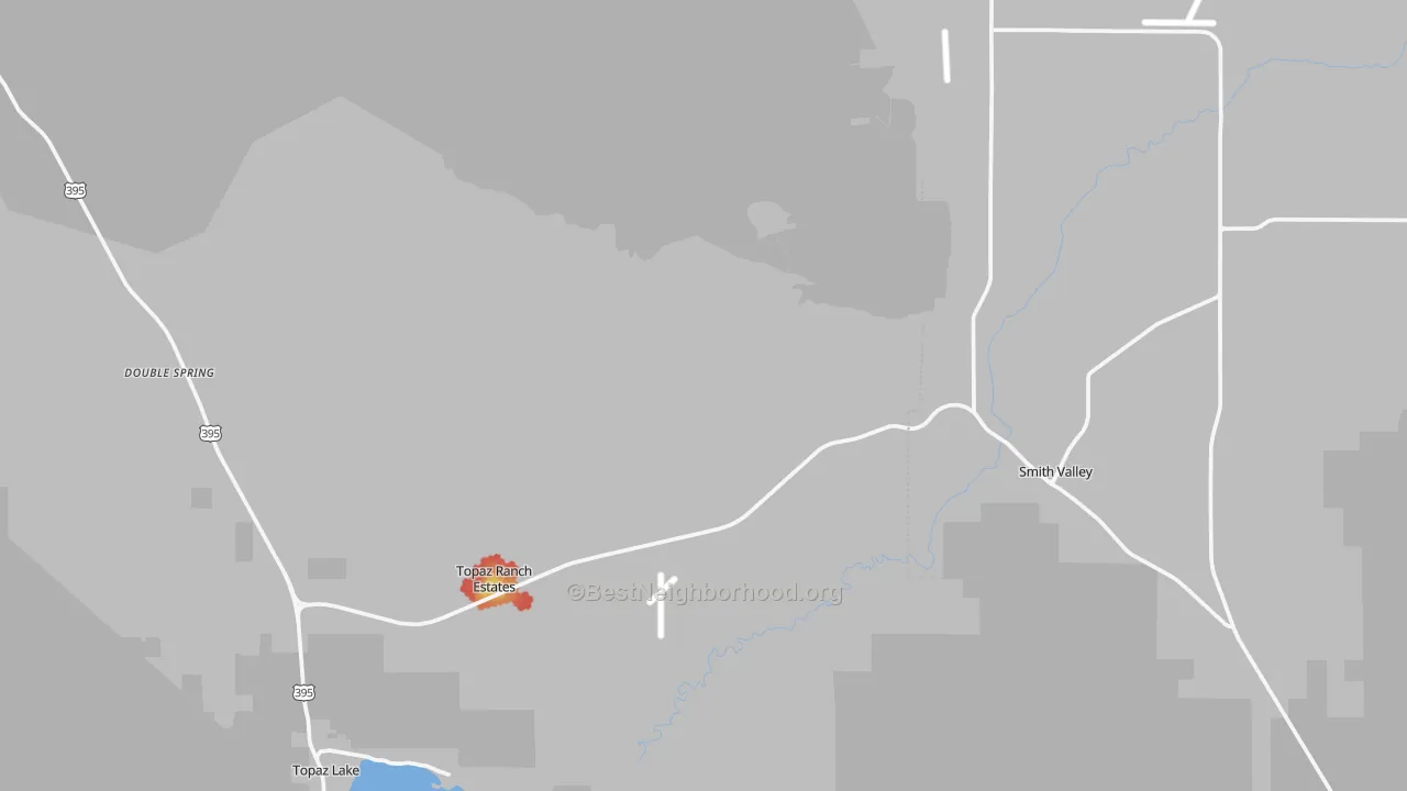 Walk Grade map of 89444, NV, walkable areas in green and car-dependent areas in red