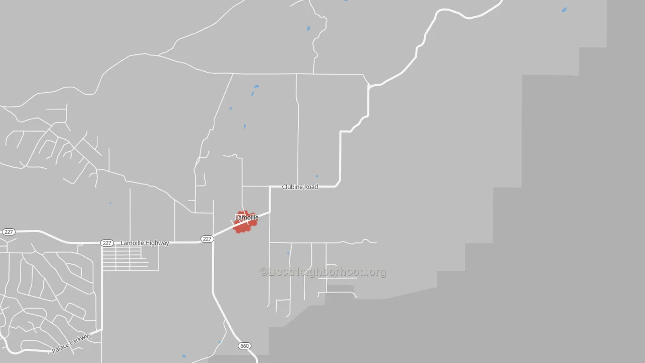 Walk Grade map of 89828, NV, walkable areas in green and car-dependent areas in red