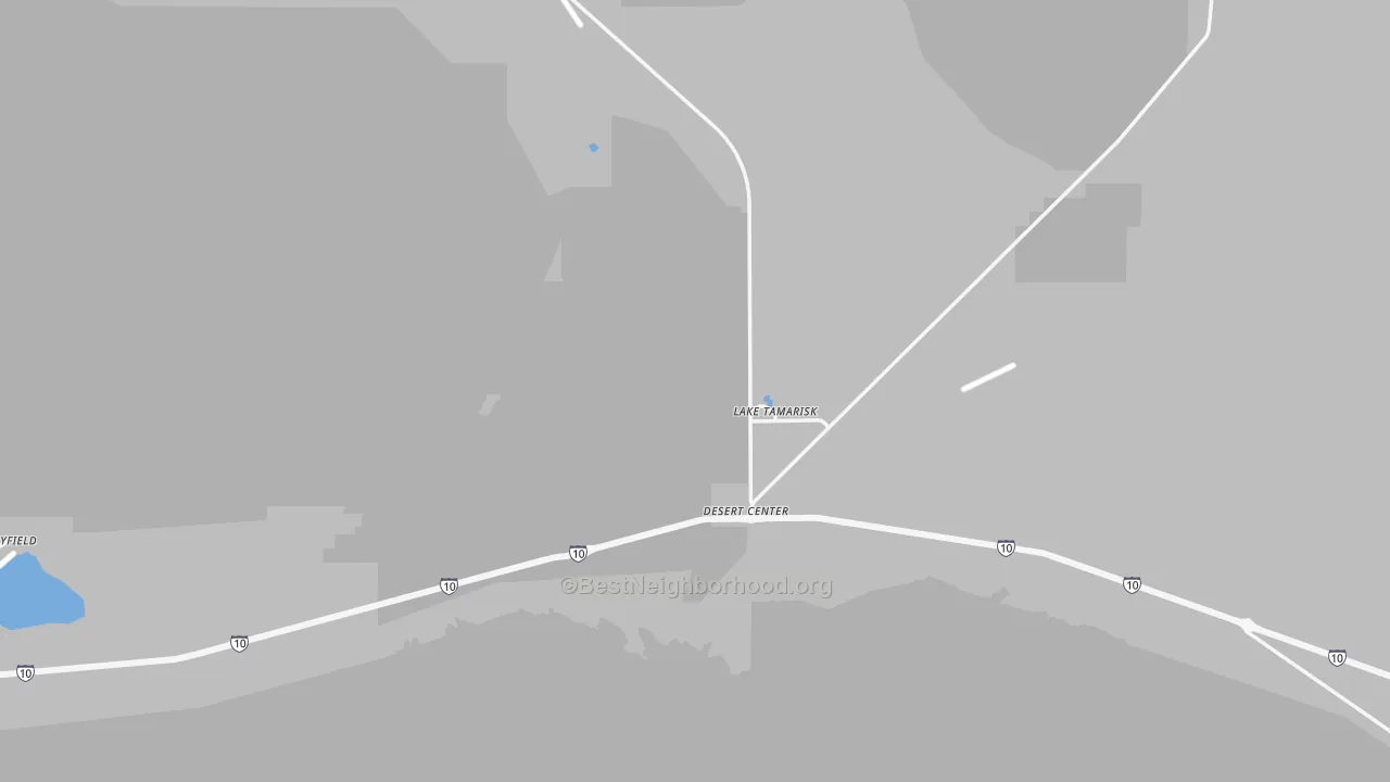 Walk Grade map of 92239, CA, walkable areas in green and car-dependent areas in red