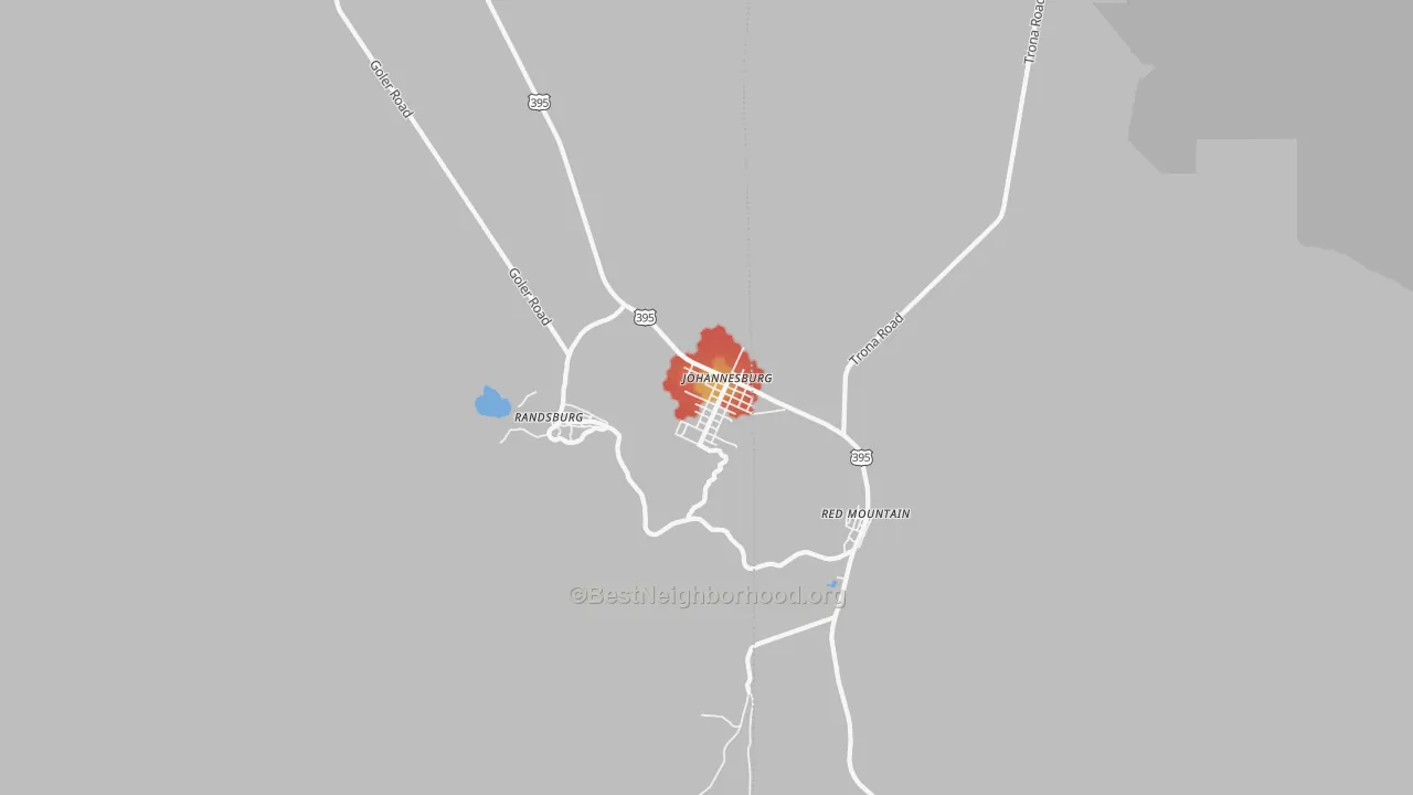 Walk Grade map of 93528, CA, walkable areas in green and car-dependent areas in red