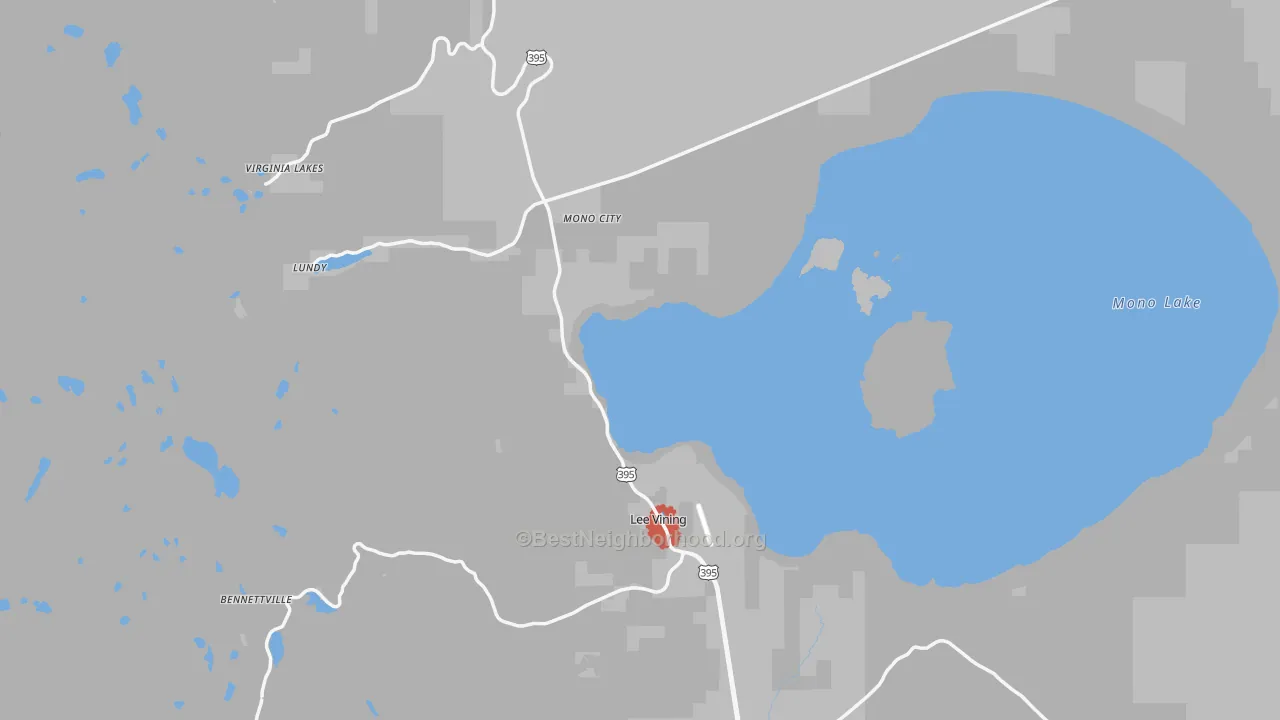 Walk Grade map of 93541, CA, walkable areas in green and car-dependent areas in red