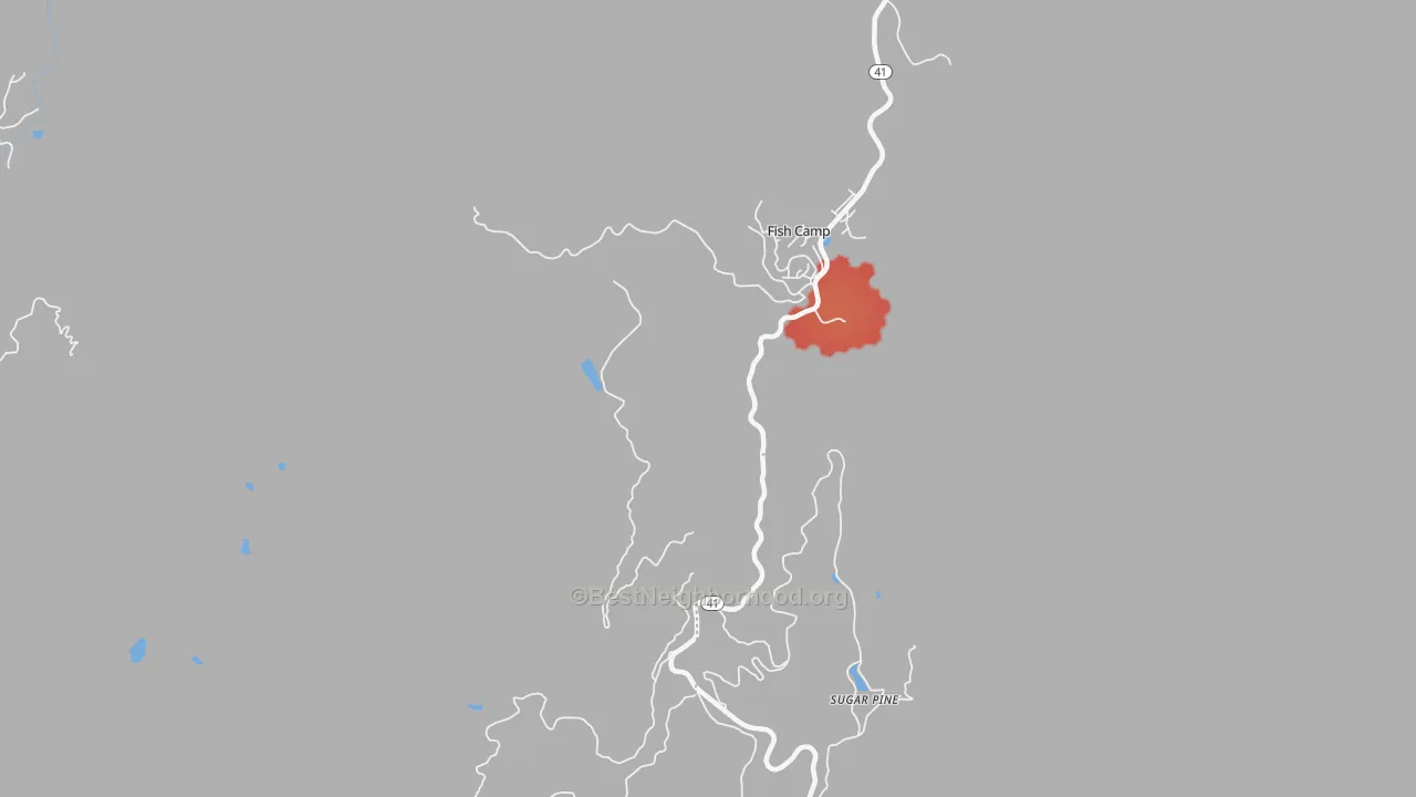 Walk Grade map of 93623, CA, walkable areas in green and car-dependent areas in red