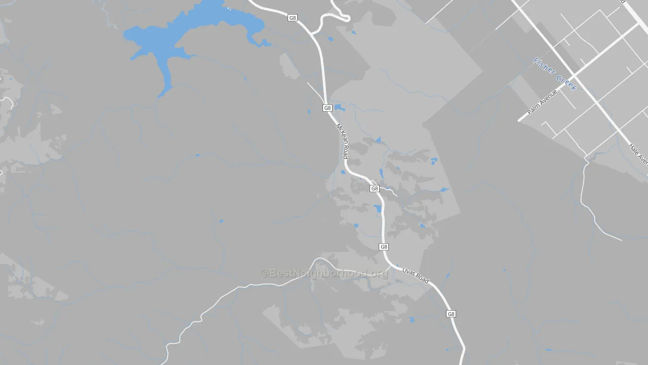 Walk Grade map of 95141, CA, walkable areas in green and car-dependent areas in red