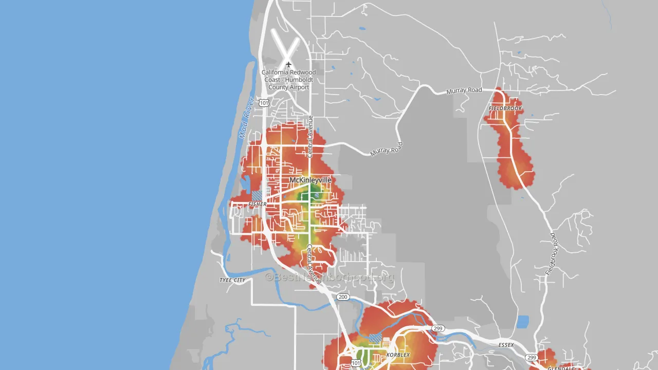 Walk Grade map of 95519, CA, walkable areas in green and car-dependent areas in red