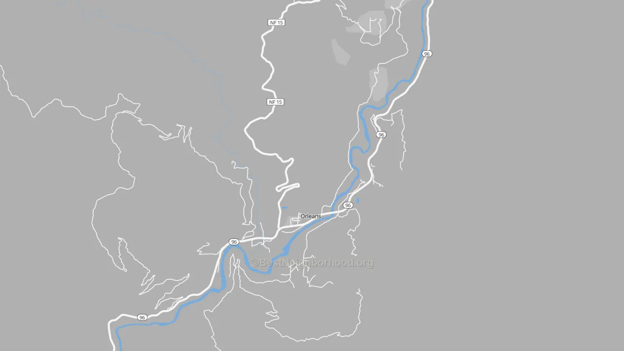 Walk Grade map of 95556, CA, walkable areas in green and car-dependent areas in red