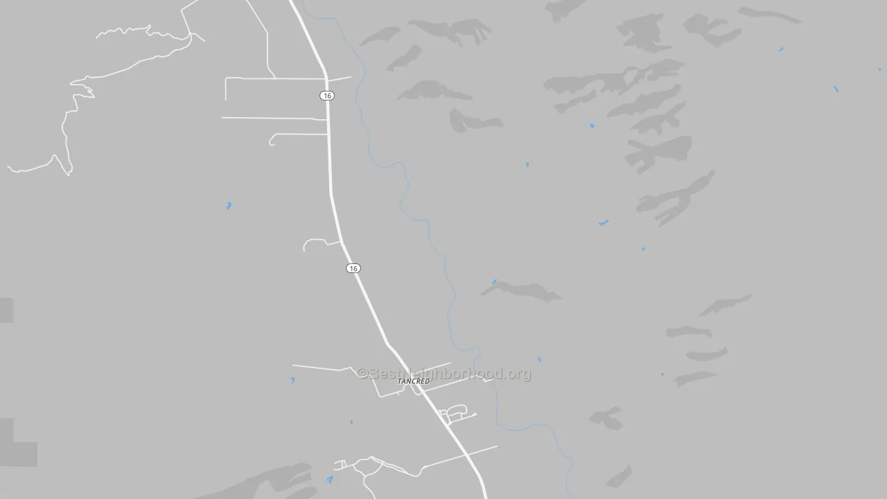 Walk Grade map of 95606, CA, walkable areas in green and car-dependent areas in red
