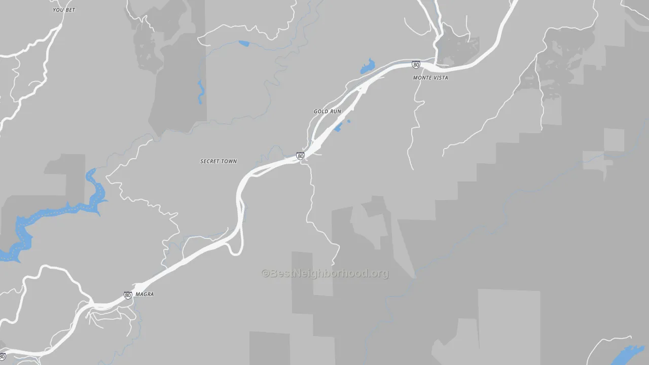 Walk Grade map of 95717, CA, walkable areas in green and car-dependent areas in red