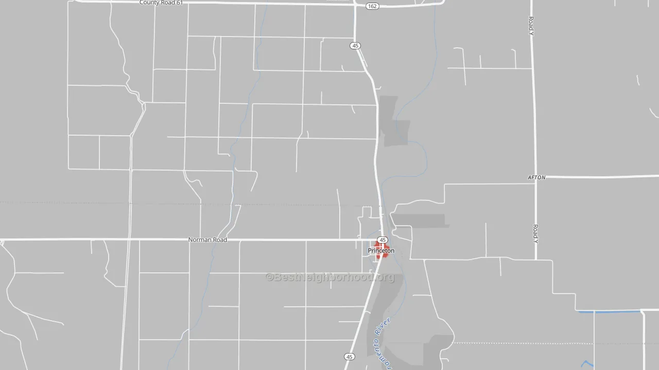 Walk Grade map of 95970, CA, walkable areas in green and car-dependent areas in red