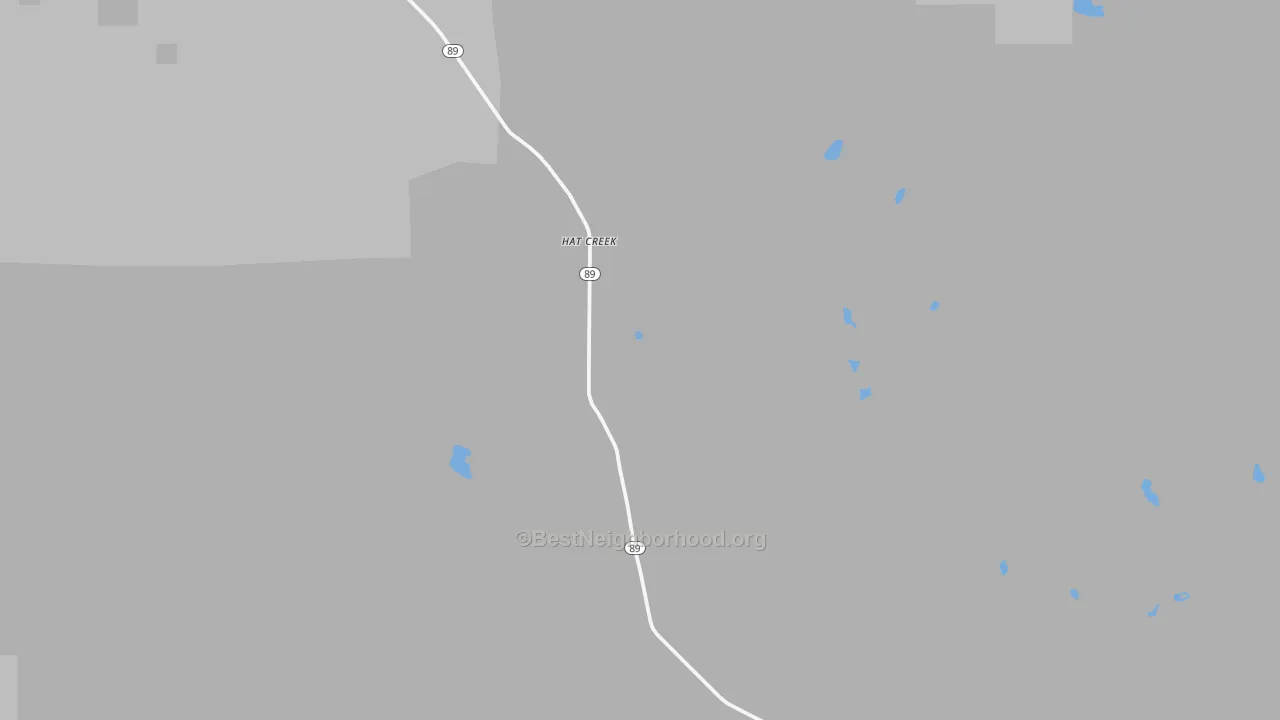 Walk Grade map of 96040, CA, walkable areas in green and car-dependent areas in red