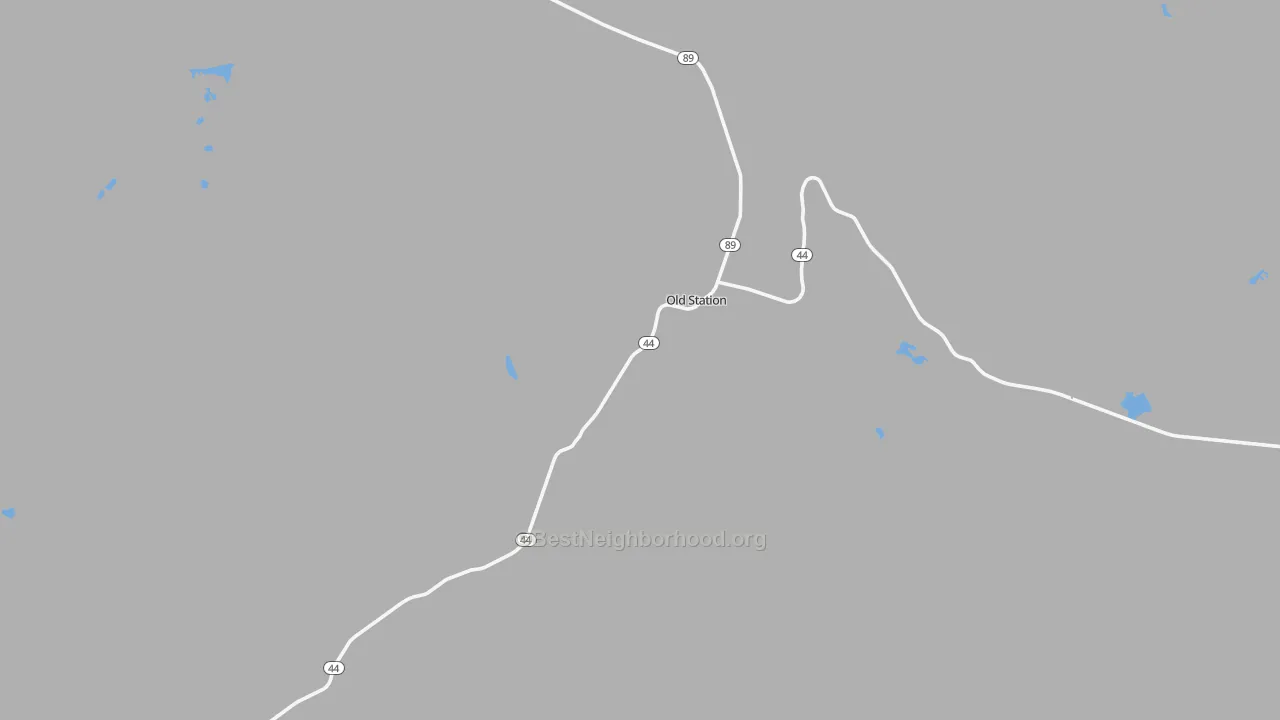 Walk Grade map of 96071, CA, walkable areas in green and car-dependent areas in red