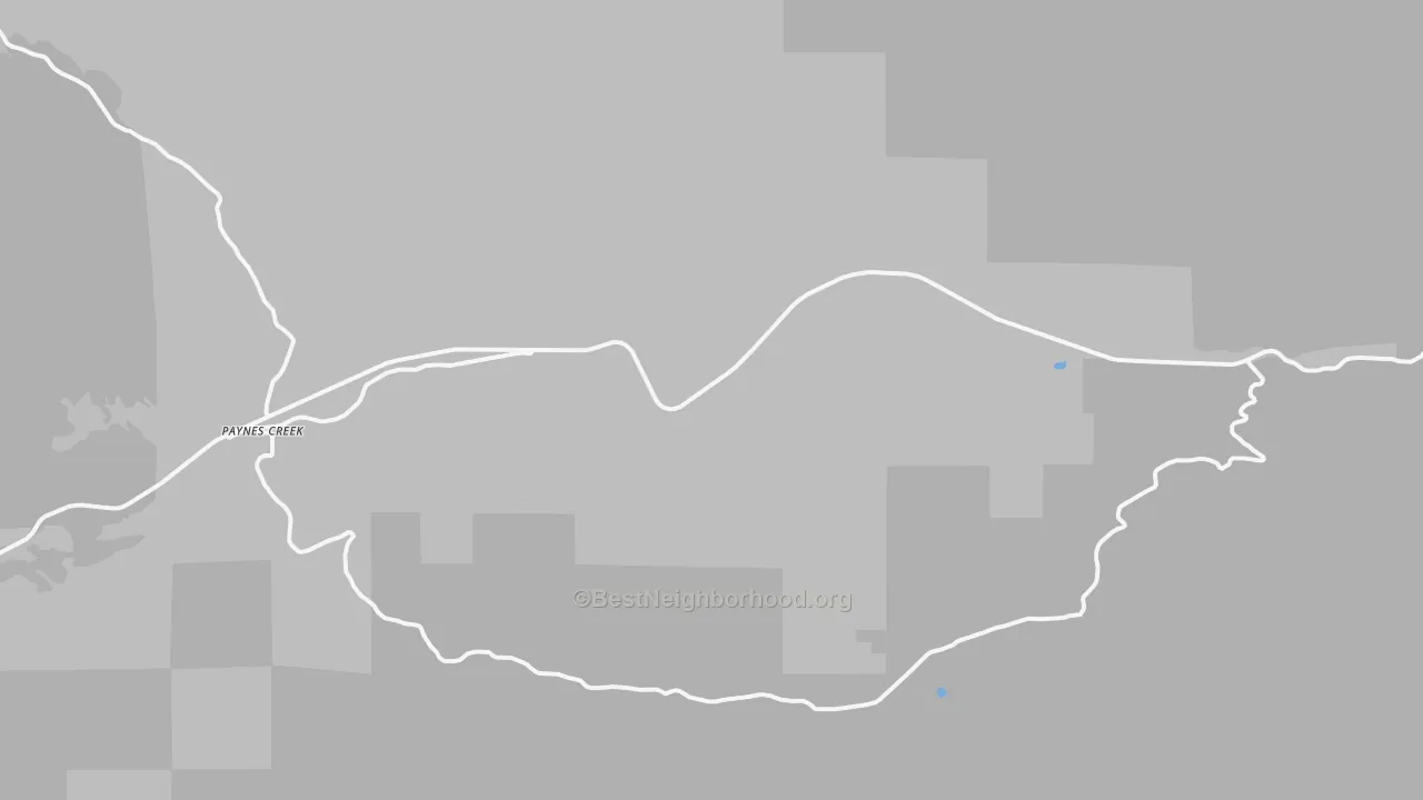 Walk Grade map of 96075, CA, walkable areas in green and car-dependent areas in red
