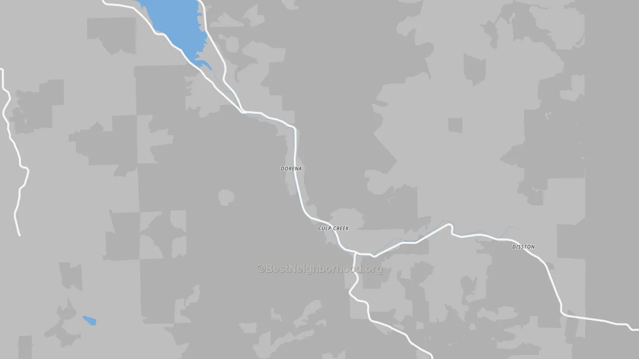 Walk Grade map of 97434, OR, walkable areas in green and car-dependent areas in red