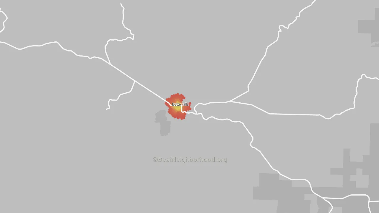 Walk Grade map of 97522, OR, walkable areas in green and car-dependent areas in red