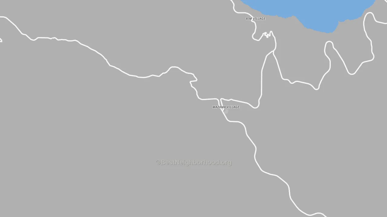 Walk Grade map of 97604, OR, walkable areas in green and car-dependent areas in red
