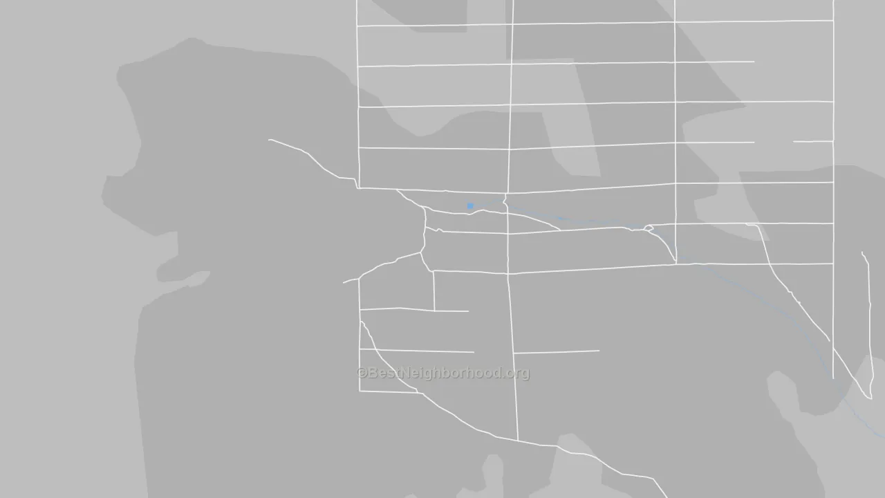 Walk Grade map of 97709, OR, walkable areas in green and car-dependent areas in red