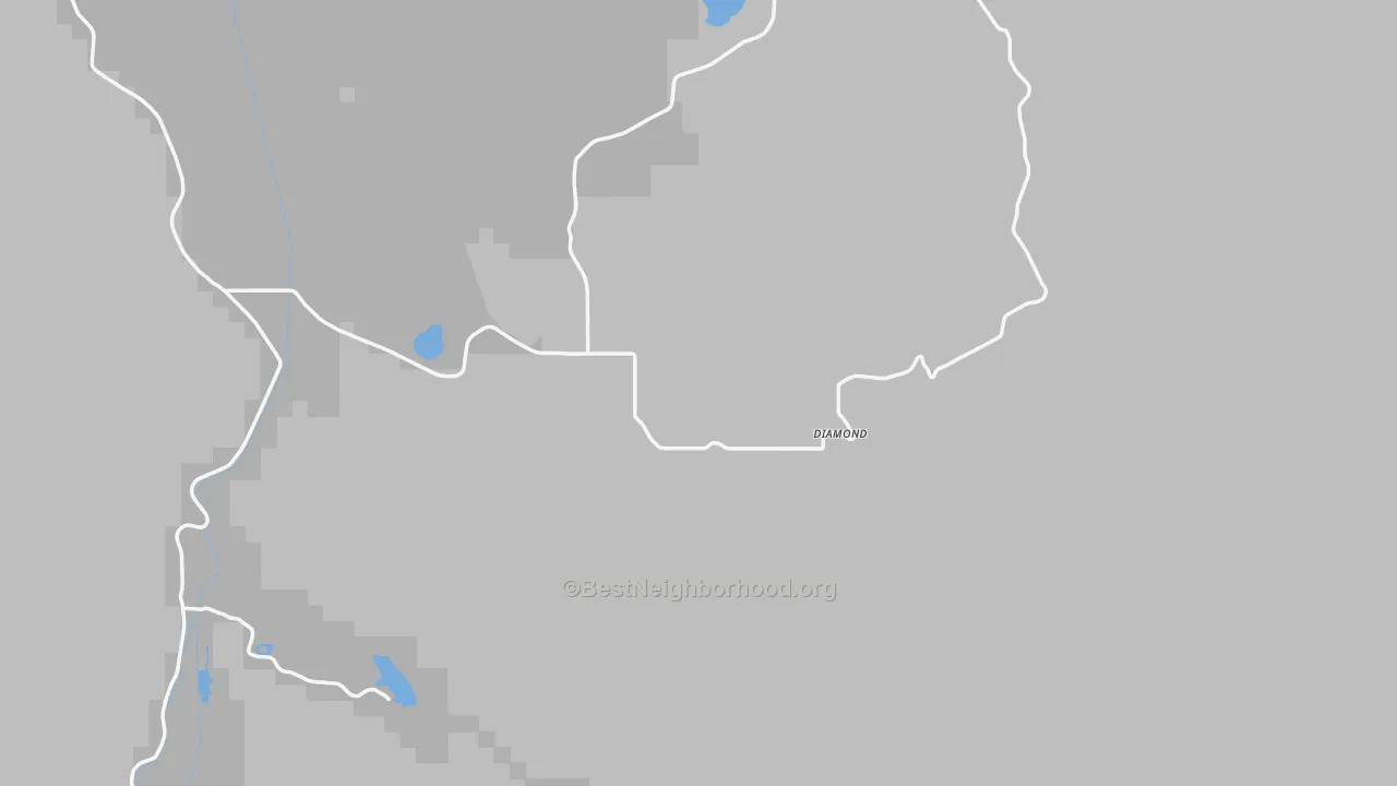 Walk Grade map of 97722, OR, walkable areas in green and car-dependent areas in red