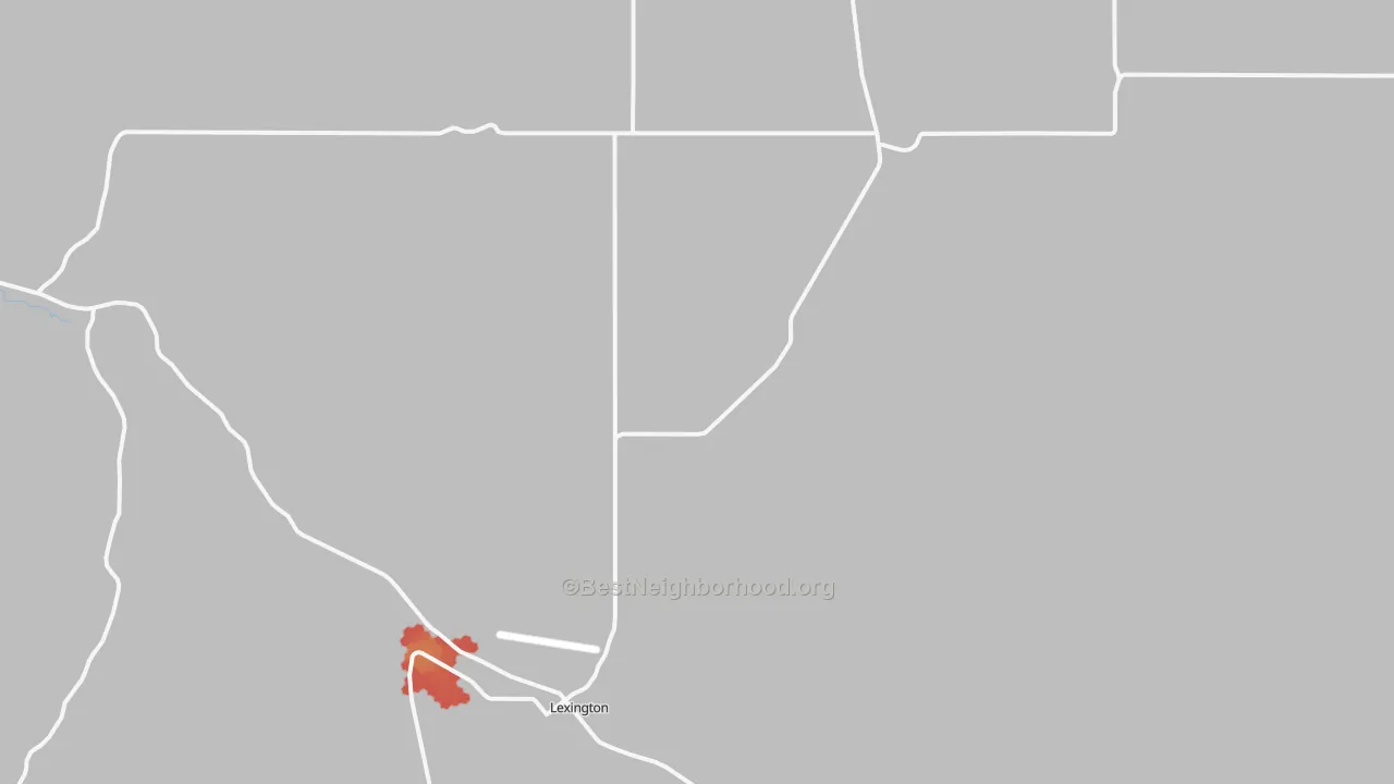 Walk Grade map of 97839, OR, walkable areas in green and car-dependent areas in red