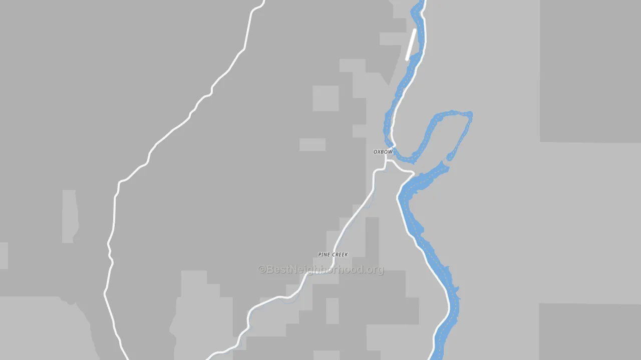 Walk Grade map of 97840, OR, walkable areas in green and car-dependent areas in red