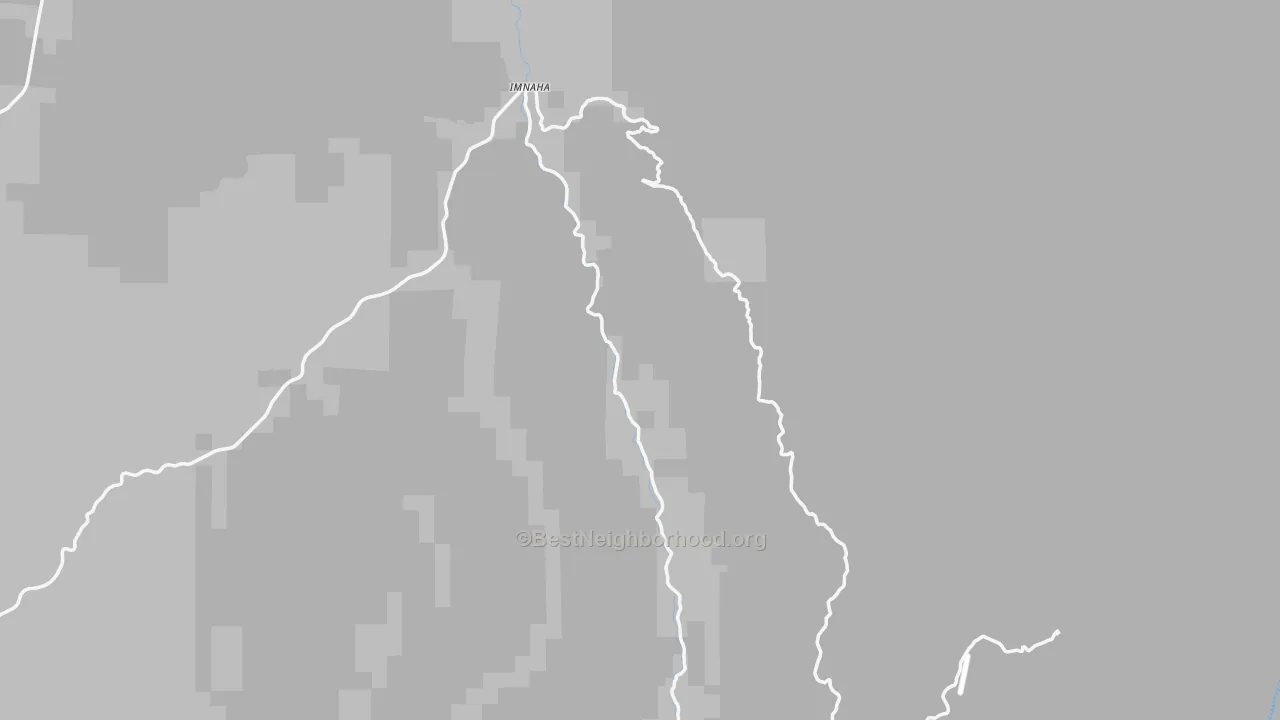 Walk Grade map of 97842, OR, walkable areas in green and car-dependent areas in red