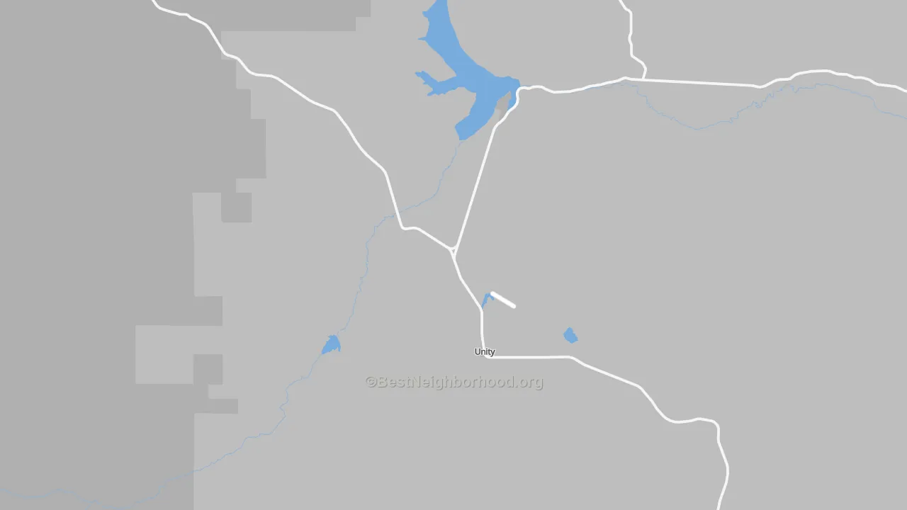 Walk Grade map of 97884, OR, walkable areas in green and car-dependent areas in red