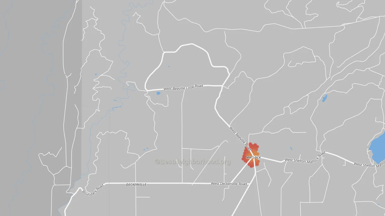 Walk Grade map of 98560, WA, walkable areas in green and car-dependent areas in red