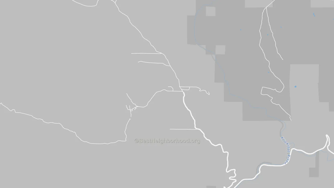 Walk Grade map of 98670, WA, walkable areas in green and car-dependent areas in red