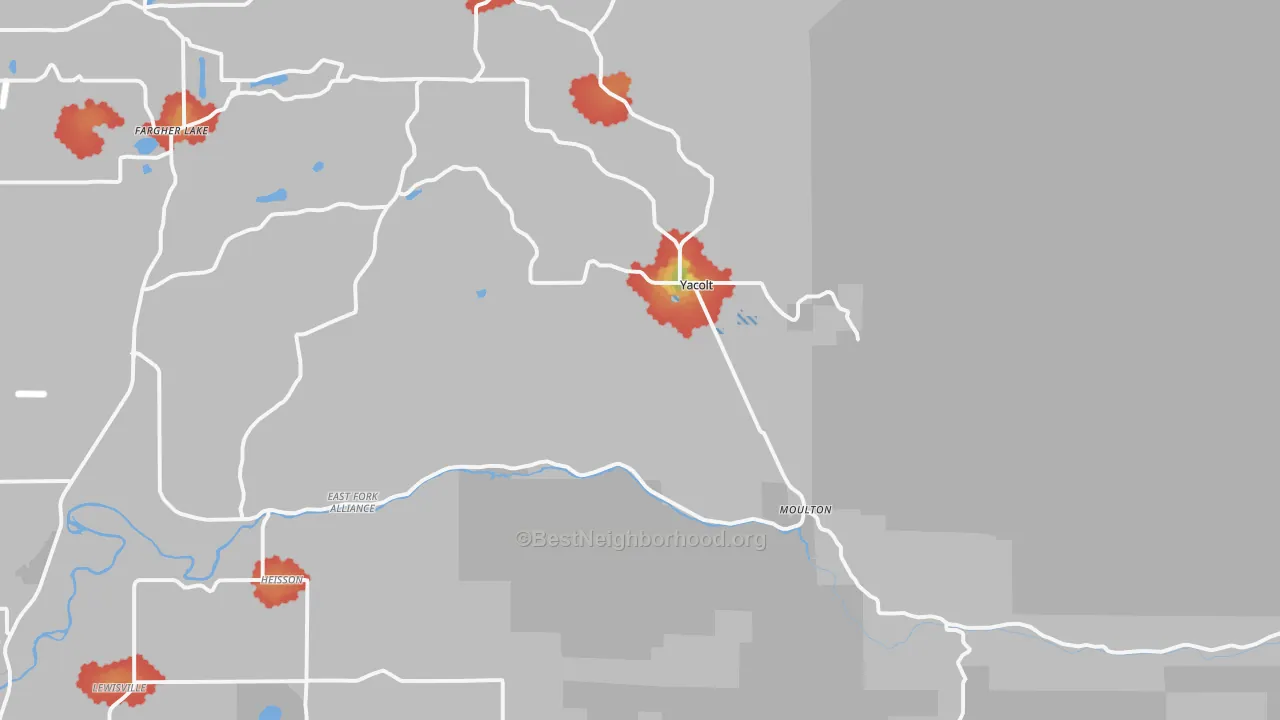 Walk Grade map of 98675, WA, walkable areas in green and car-dependent areas in red