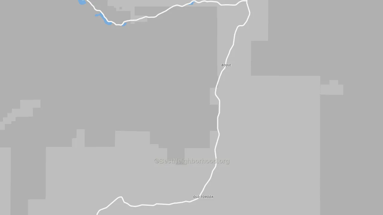 Walk Grade map of 98859, WA, walkable areas in green and car-dependent areas in red
